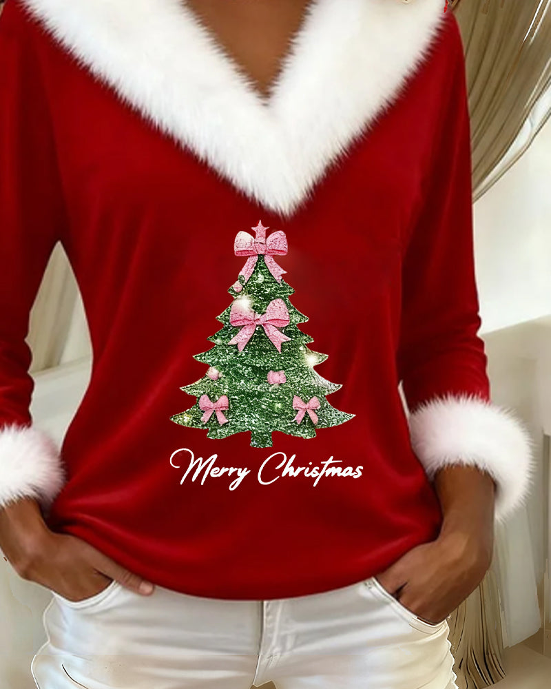 Top Grand Fur Print Christmas