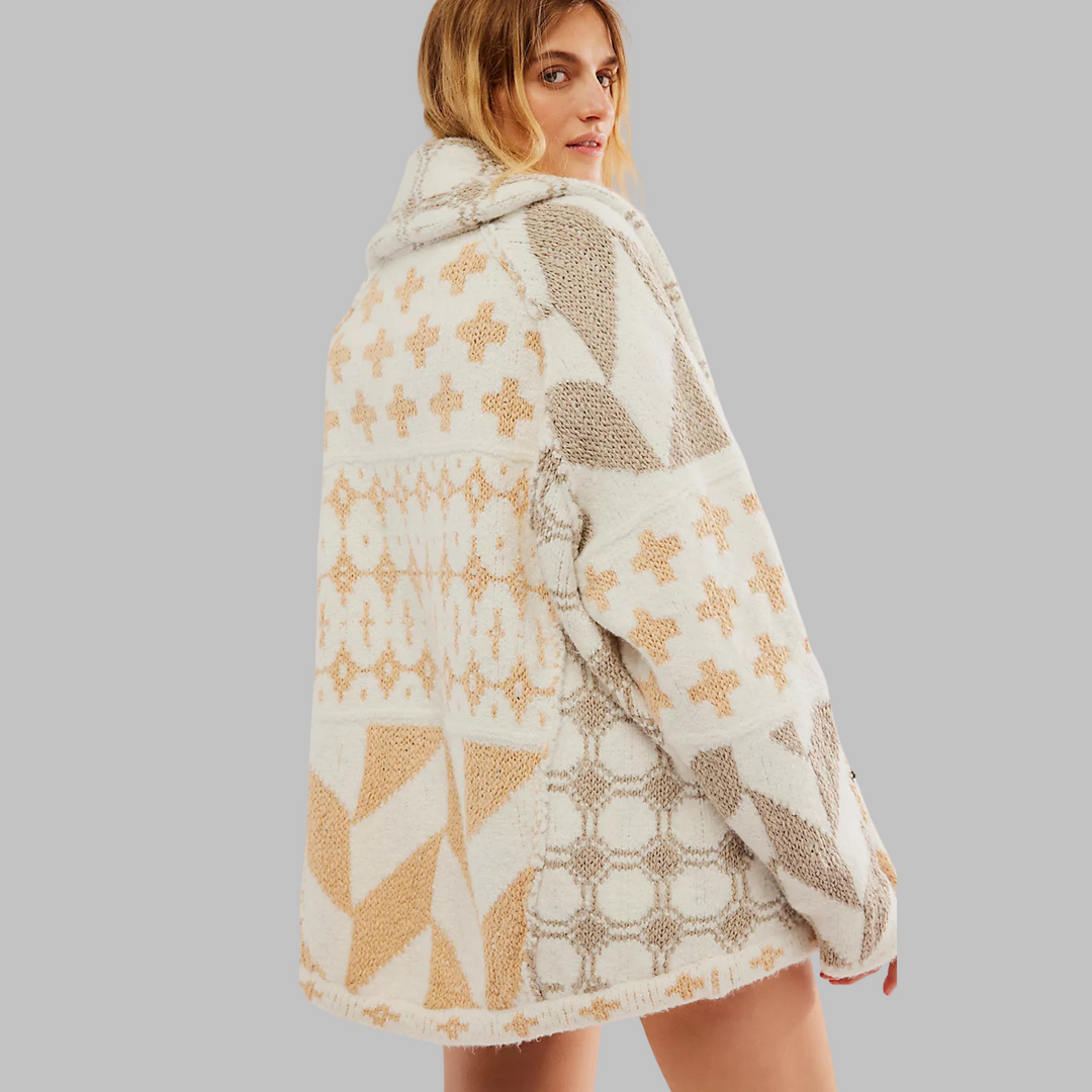 Ailill – Vintage Button-Down Collar Oversized Cardigan