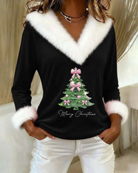 Top Grand Fur Print Christmas