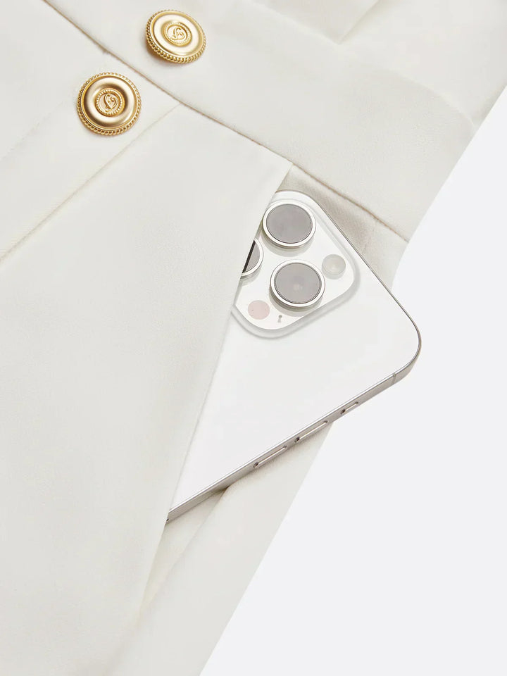 Grianne – Solid Midi Dress with Button Slit