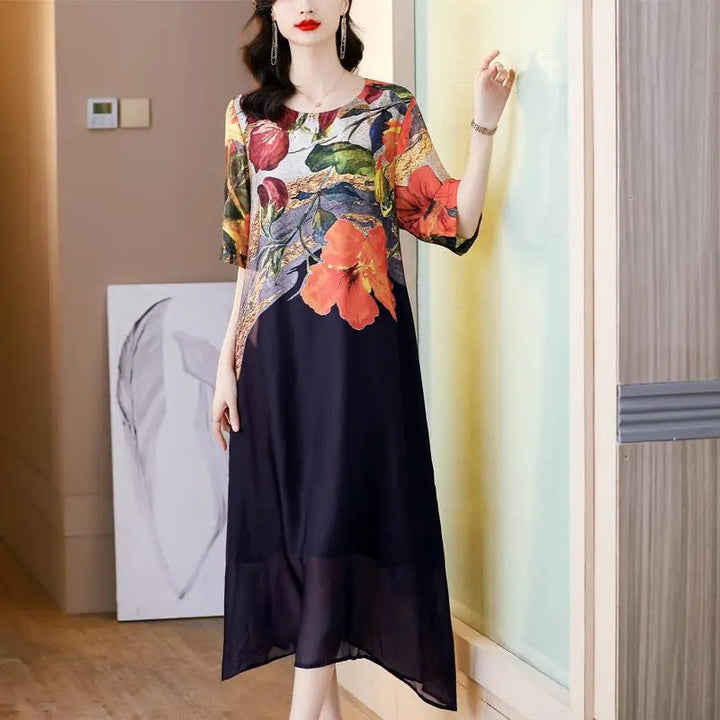 Cassandra – Elegant Dress with Floral Print