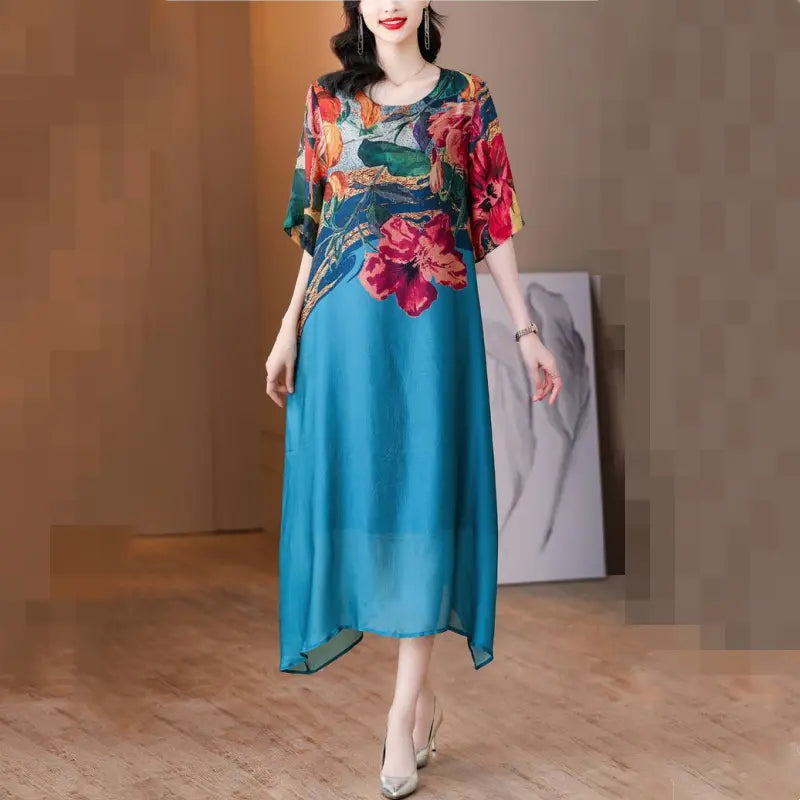 Cassandra – Elegant Dress with Floral Print