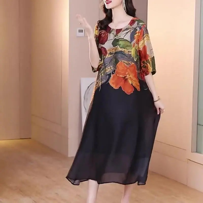 Cassandra – Elegant Dress with Floral Print