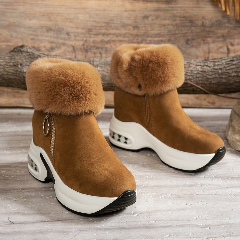 Euna – Thick-Soled Fleece-Lined Ankle Boots