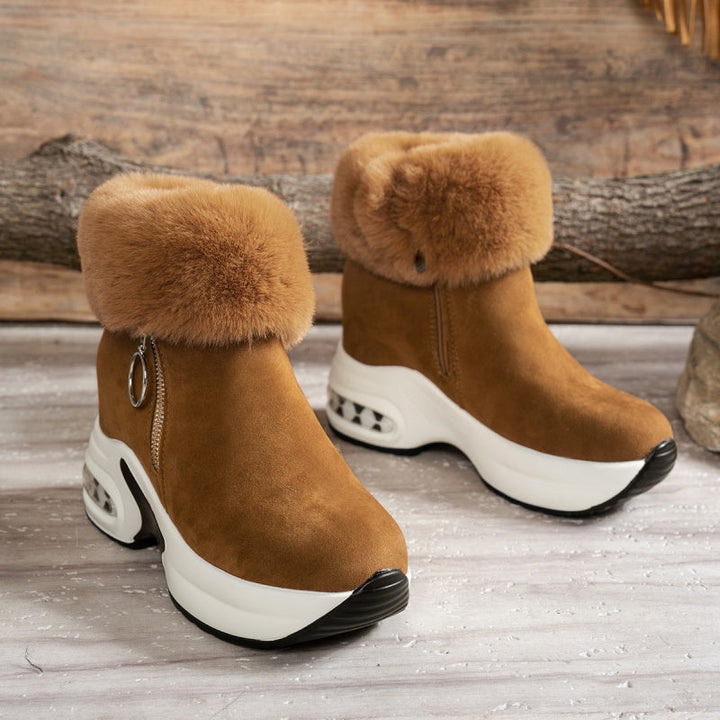 Euna – Thick-Soled Fleece-Lined Ankle Boots
